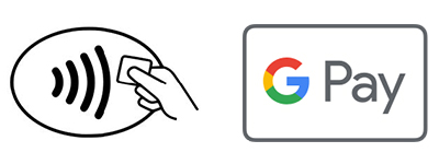 Look for one of these symbols to use Google Pay at a merchant Look for one of these symbols to use Google Pay at a merchant