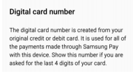 Digital Card Number